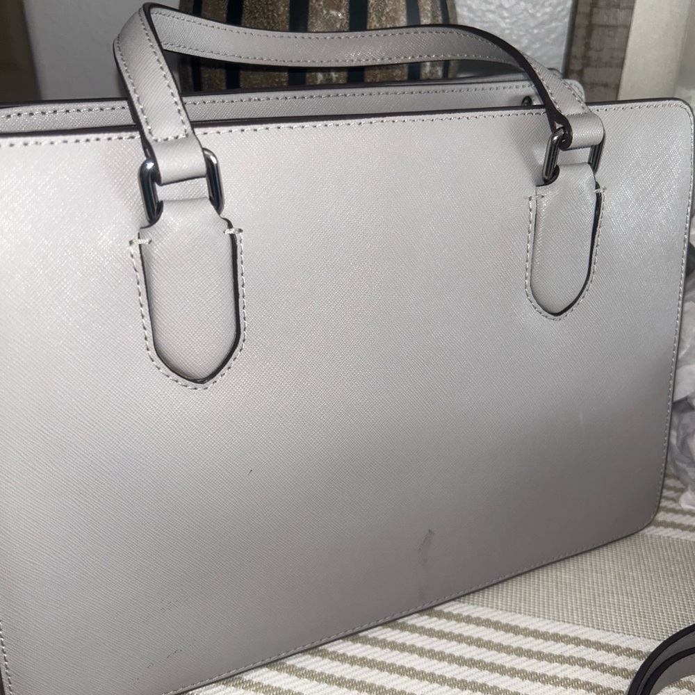 Kate Spade Light Gray Leather small/ medium tote - Picture 7 of 10